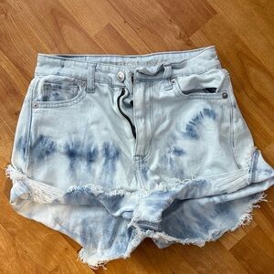 American Eagle Outfitters Light Blue Tie-Dye Jean Shorts